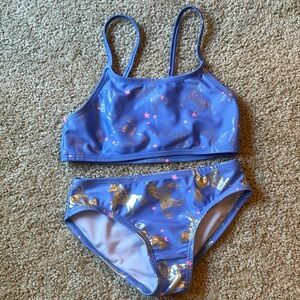 Toddler girl two piece unicorn and stars bathing suit  Size school